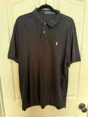 Ralph Lauren Men's Black Polo with White Pony Logo